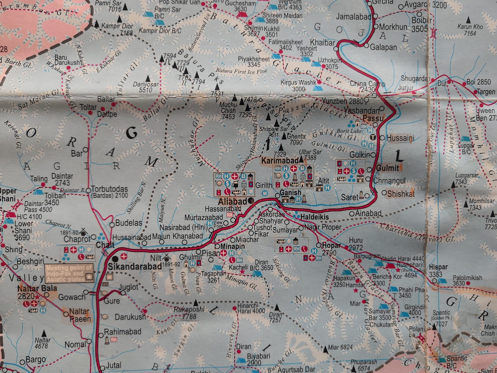 Mapa doliny Hunza